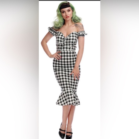 Collectif Dresses & Skirts - Collectif Black and White Checkered Dress
